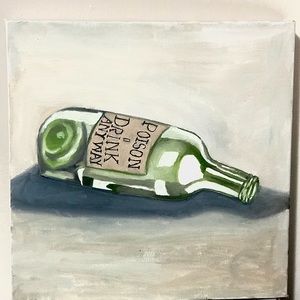 MY CUSTOM painting of a wine bottle ( I PAINTED this )